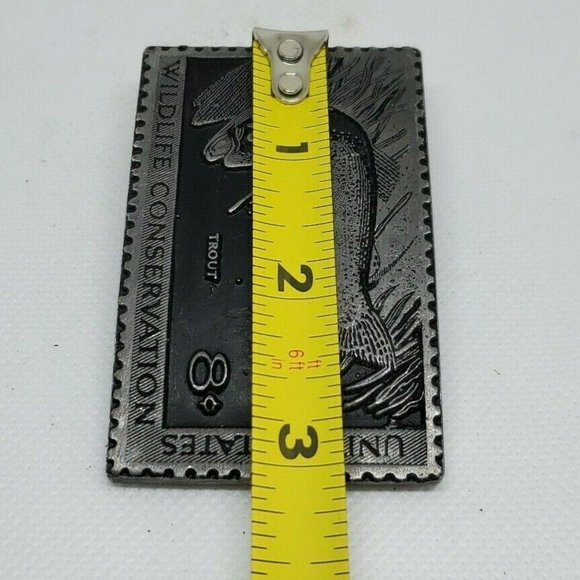 Wildlife Conservation 8 Cents Trout Belt Buckle - Picture 9 of 10